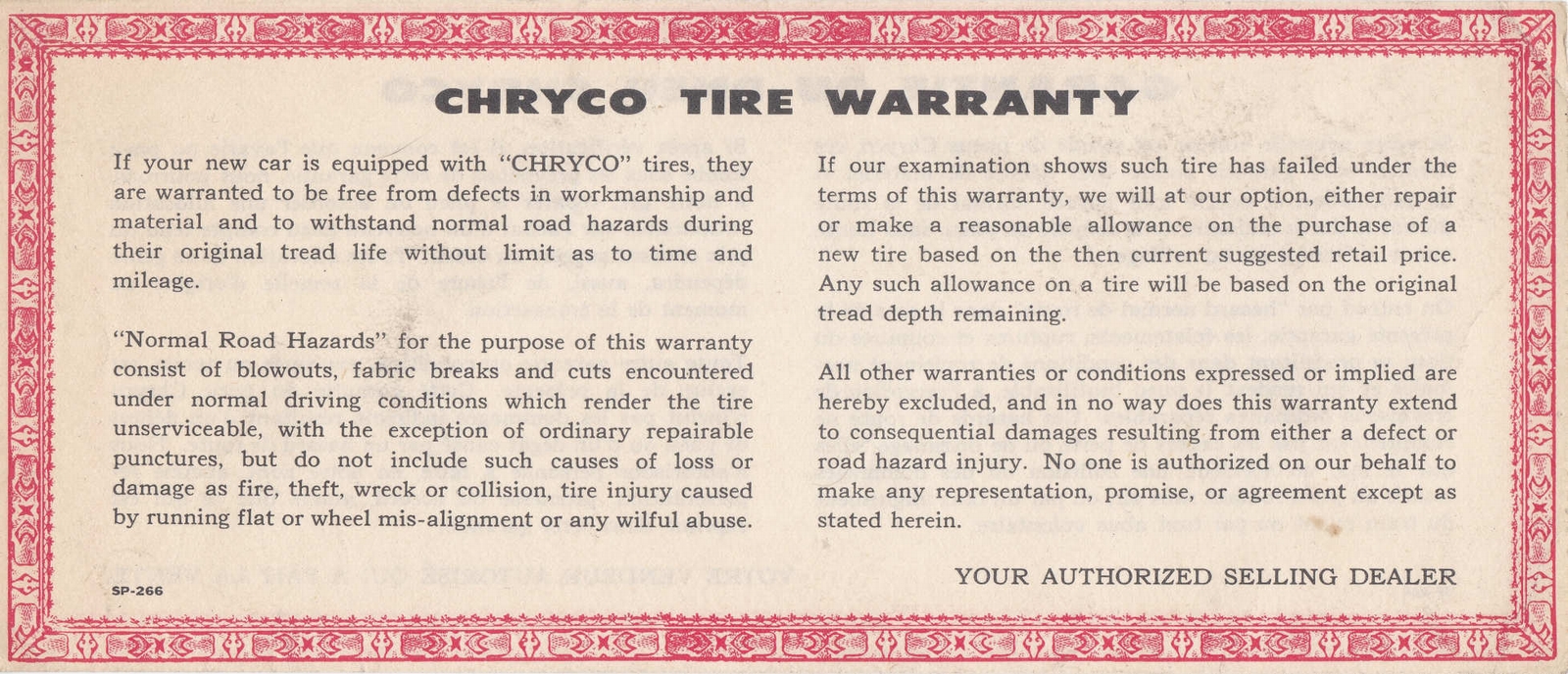 1964 Chrysler Canada Warranty Data
